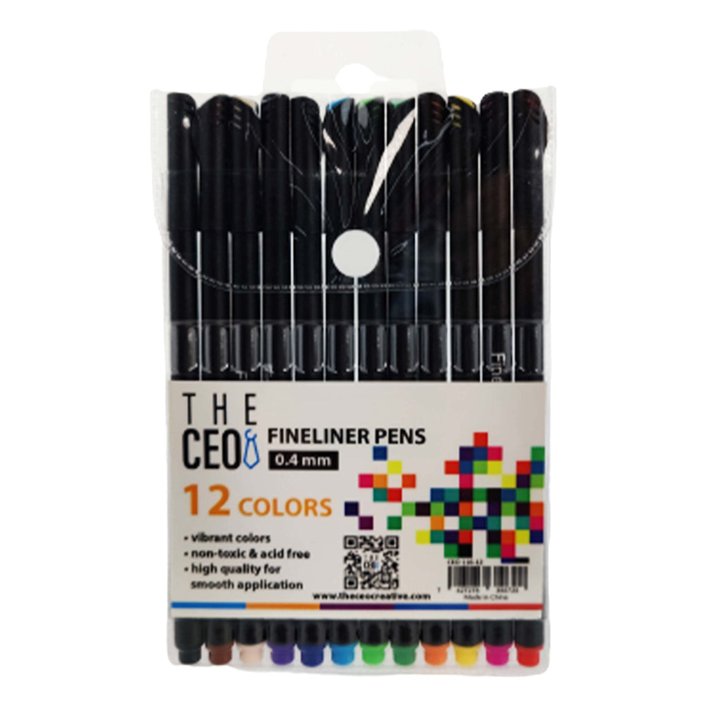 Fine Point Markers Fine Tip Art Drawing Fineliner Pen - 12 Pack